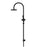 Round Gooseneck Shower Set With 200mm Shower Rose, Three-Function Hand Shower - Matte Black