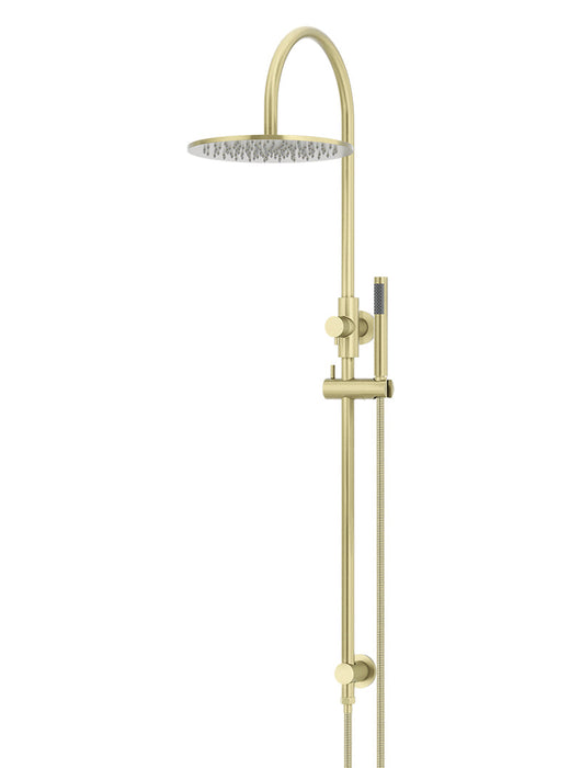 Round Gooseneck Shower Set With 300mm Shower Rose, Single-Function Hand Shower - Tiger Bronze