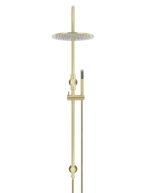 Round Gooseneck Shower Set With 300mm Shower Rose, Single-Function Hand Shower - Tiger Bronze