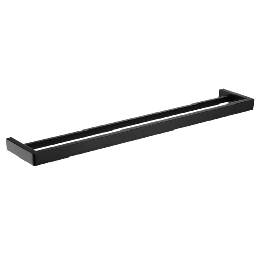 IVANO Series Square Black Double Towel Rail 800mm