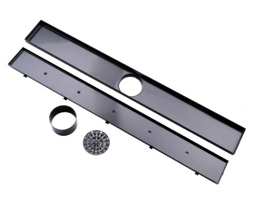 900 Tile Insert Drain -Pre-Cut or DIY Waste  (80mm Outlet) –  Black
