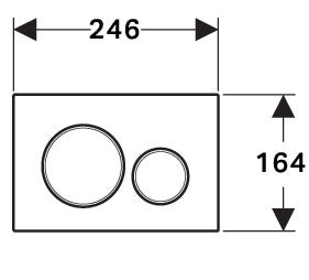 Sigma20 Dual Flush Button Round Brushed S/S Plate with Chrome Trim
