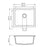 533 x 457 x 205mm Carysil Black Single Bowl Granite Kitchen/Laundry Sink Top/Flush/Under Mount