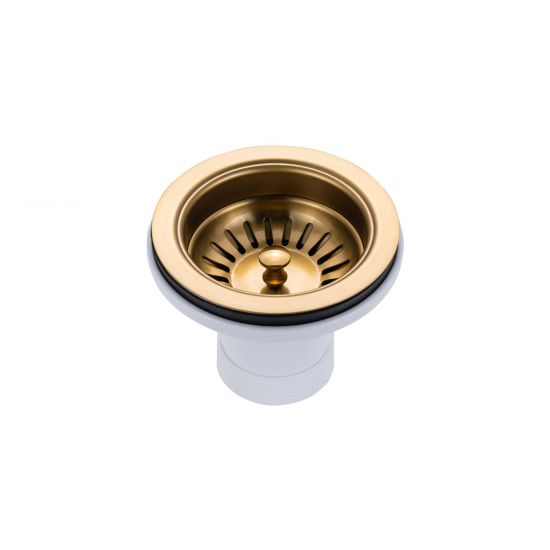 Brushed Gold 390x450x215mm 1.2mm Handmade Top/Undermount Single Bowl Kitchen Sink