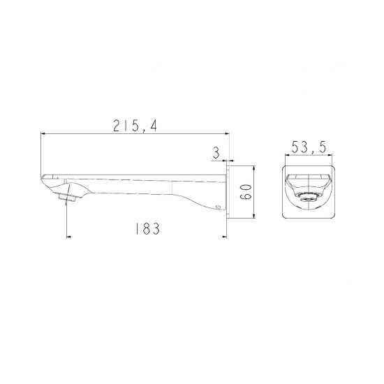Esperia Matte Black Wall Bath / Spout