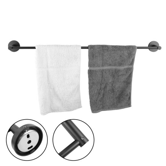 LUCID PIN Round Black Single Towel Rack Rail 800mm