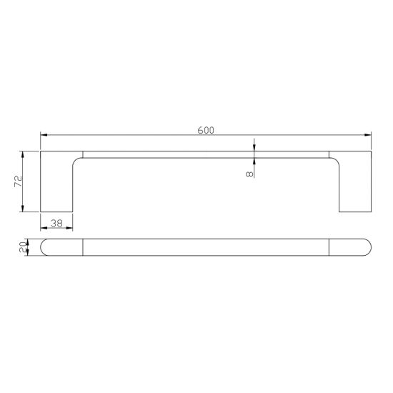 AU Series Gun Metal Grey Single Towel Rail 600mm