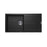 1000 x 500 x 200mm Carysil Black Single Bowl With Drainer Board Granite Kitchen Sink Top Mount