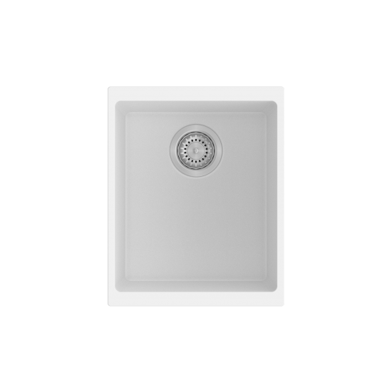 370 x 460 x 200mm Carysil White Single Bowl Granite Kitchen/Laundry Sink Top/Flush/Under Mount