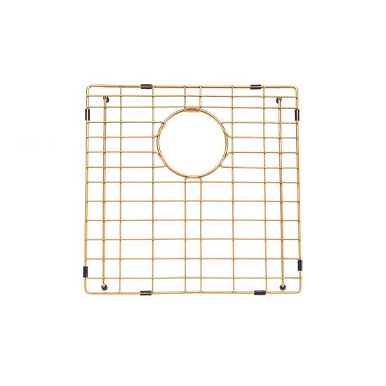 Brushed Gold 440x440x205mm Satin Stainless Steel Single Bowl Sink for Flush Mount and Undermount
