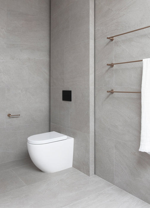 Round Single Towel Rail 900mm - Champagne