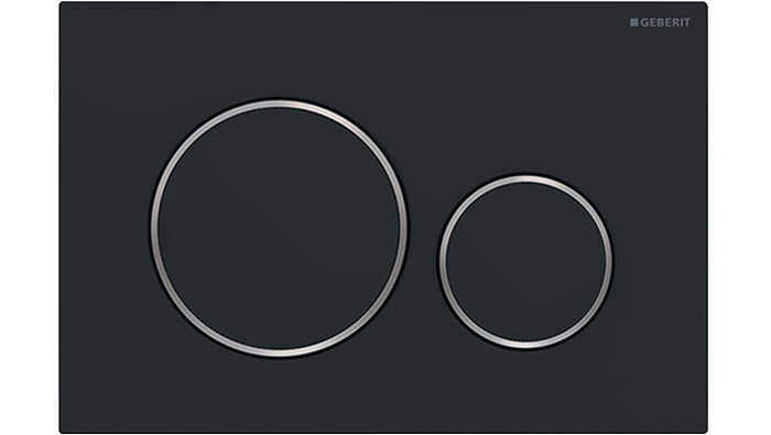 SIGMA20 DUAL FLUSH BUTTON ROUND BLACK WITH CHROME TRIM
