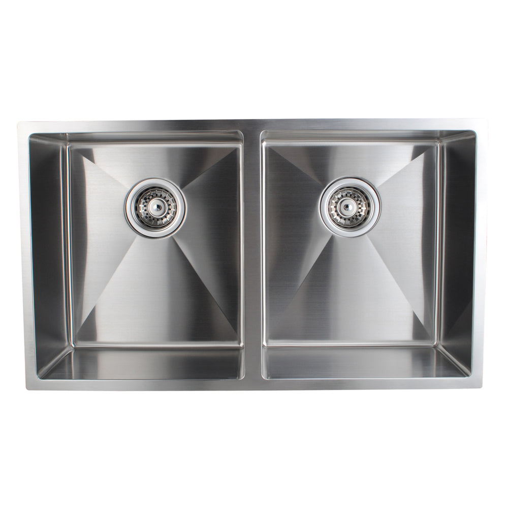 1.2mm 770x450x215mm Double Bowls Top/Undermount Kitchen/Laundry Sink