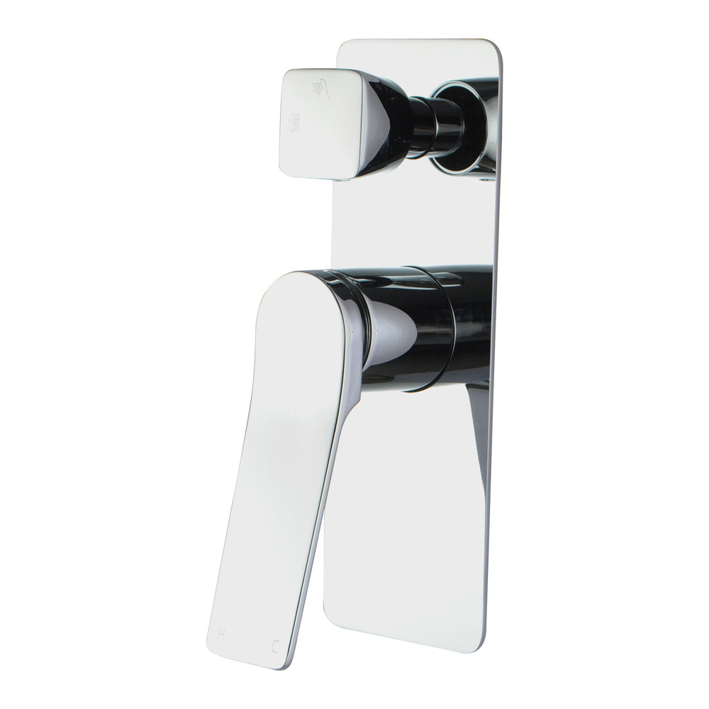 RUSHY Square Chrome Wall Mixer With Diverter