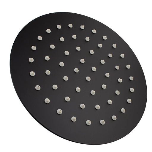 Super-slim Round Black Rainfall Shower Head 200mm