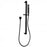 Square Black Hand Held Shower With Rail
