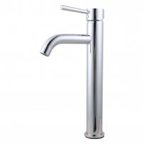 Round Chrome Tall Basin Mixer Tap Crooked Water Spout