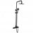 Black Round Wall Mount Rail Diverter Mixer Tap Shower SET Bottom Inlet