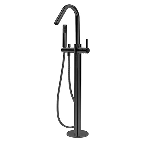 Star Freestanding Bath Mixer With Hand Shower - Matte Black