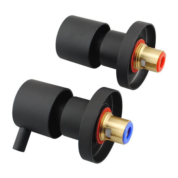Pentro Matte Black Round Shower Taps
