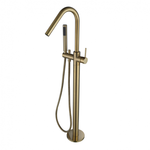 Star Freestanding Bath Mixer With Hand Shower - Brushed Bronze