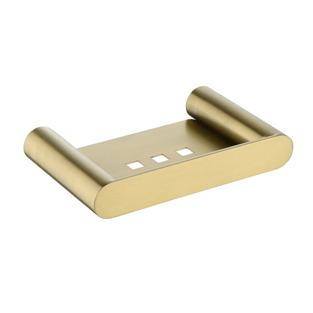 Esperia Brushed Yellow Gold Soap Dish Holder