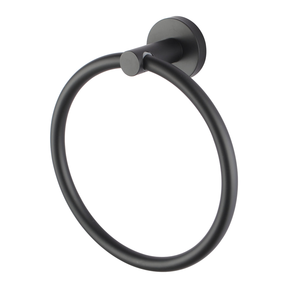 Pentro Matte Black Round Wall Mounted Round Hand Towel Ring