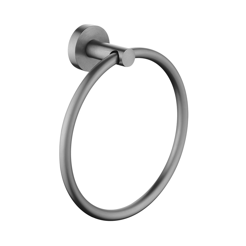 Pentro Gun Metal Grey Round Wall Mounted Round Hand Towel Ring