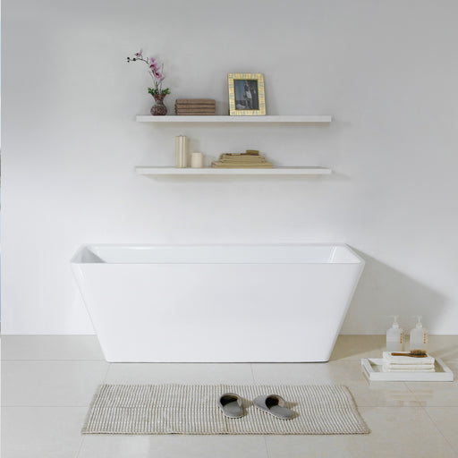 Avis 1700 White Gloss Back to Wall Bathtub