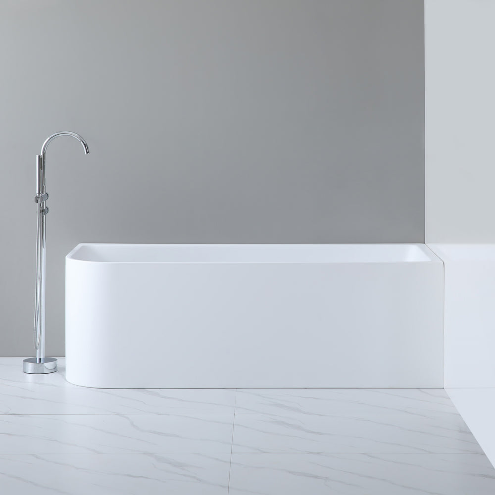 Right Corner Back to Wall Bathtub 1500x730x580 Gloss White Acrylic