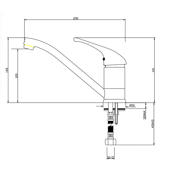 Pentro Matte Black Kitchen Mixer