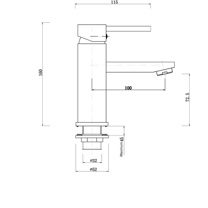 Pentro Brushed Nickel Round Basin Mixer