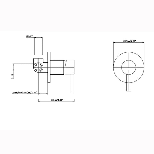 Pentro Brushed Yellow Gold Round Shower Mixer Tap