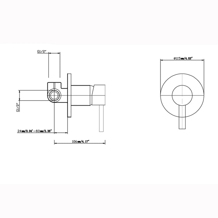 Pentro Chrome Round Shower Mixer Tap