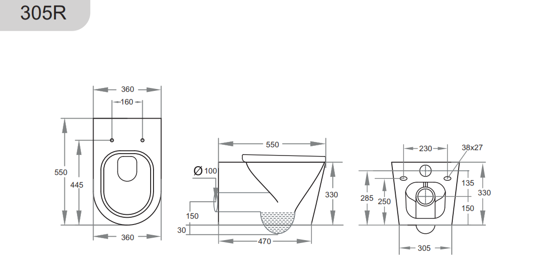 Veda Rimless Wall Hung Pan