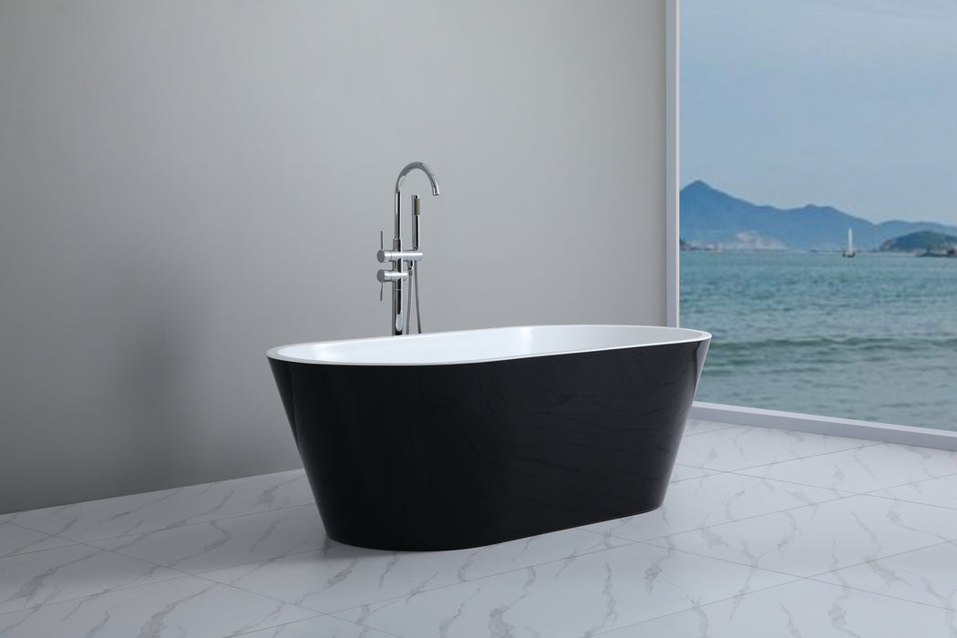 Ovia 1500mm Gloss Black & White Bath