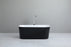 Elivia 1500 Matte Black & Matte White Back to Wall Bath