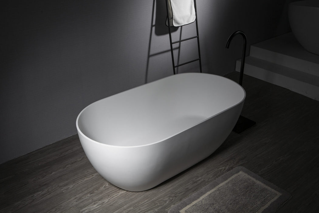 Lucia 1780mm Matte White Stone Bath