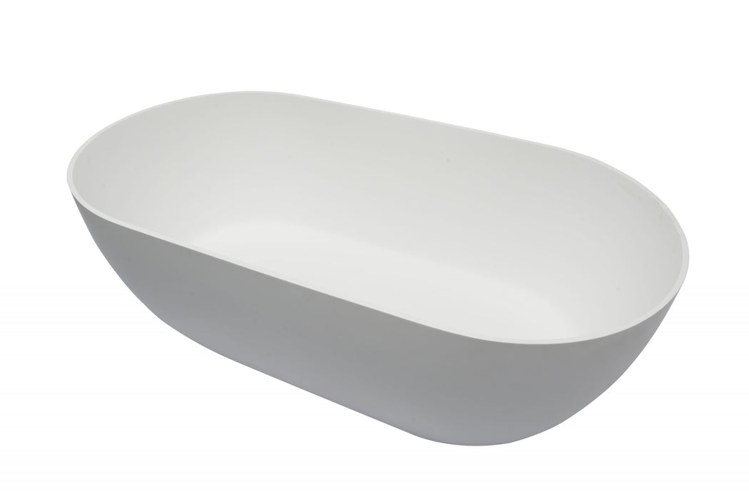 Lucia 1780mm Matte White Stone Bath