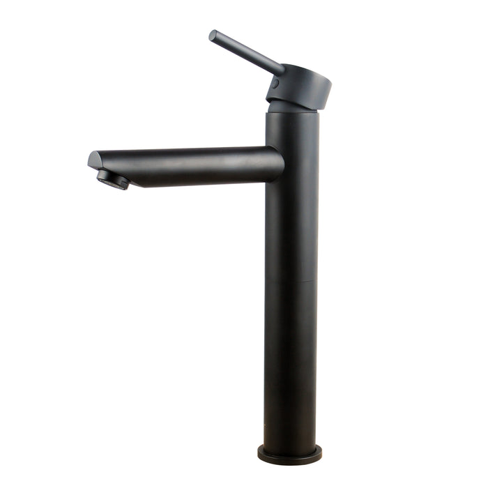 Pentro Matte Black Round Tall Basin Mixer
