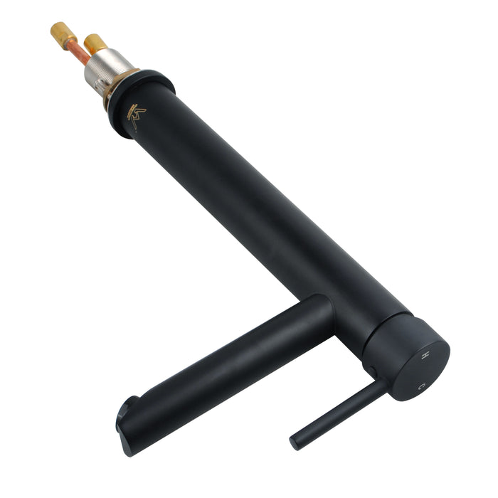 Pentro Matte Black Round Tall Basin Mixer