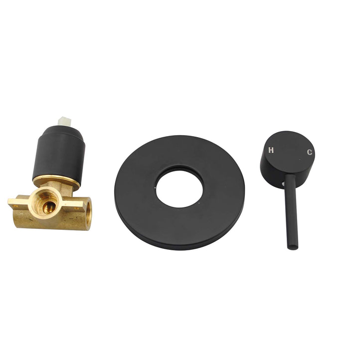 Pentro Matte Black Round Shower Mixer Tap