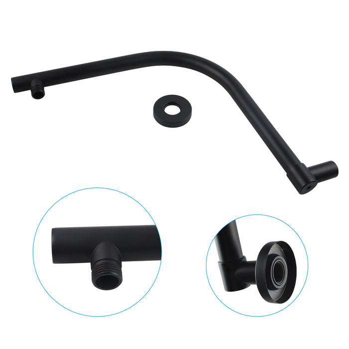 Pentro Matte Black Swivel Wall Mounted Shower Arm