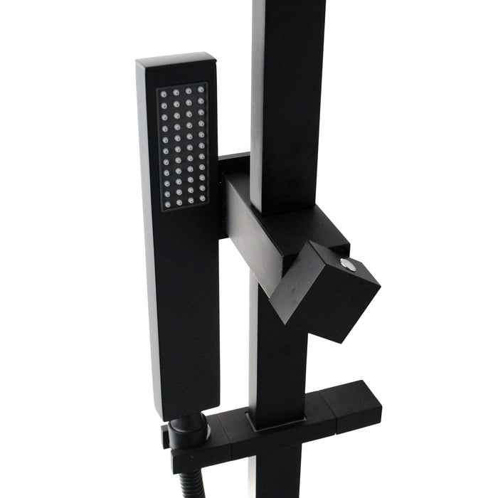 Esperia 10″ Matte Black Square Shower Station