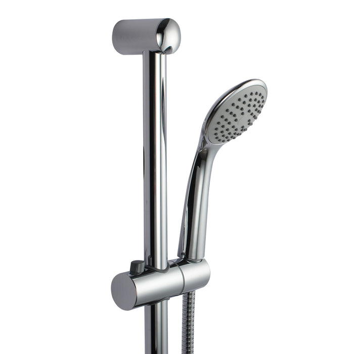 Pentro Chrome Round Handheld Shower Rail Set