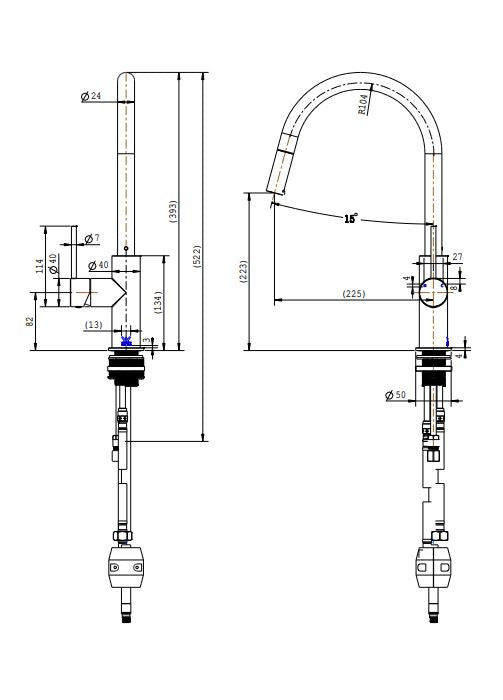 Star Pull Out Kitchen Mixer Matt Black