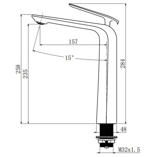 Esperia Matte Black & Chrome Tall Basin Mixer