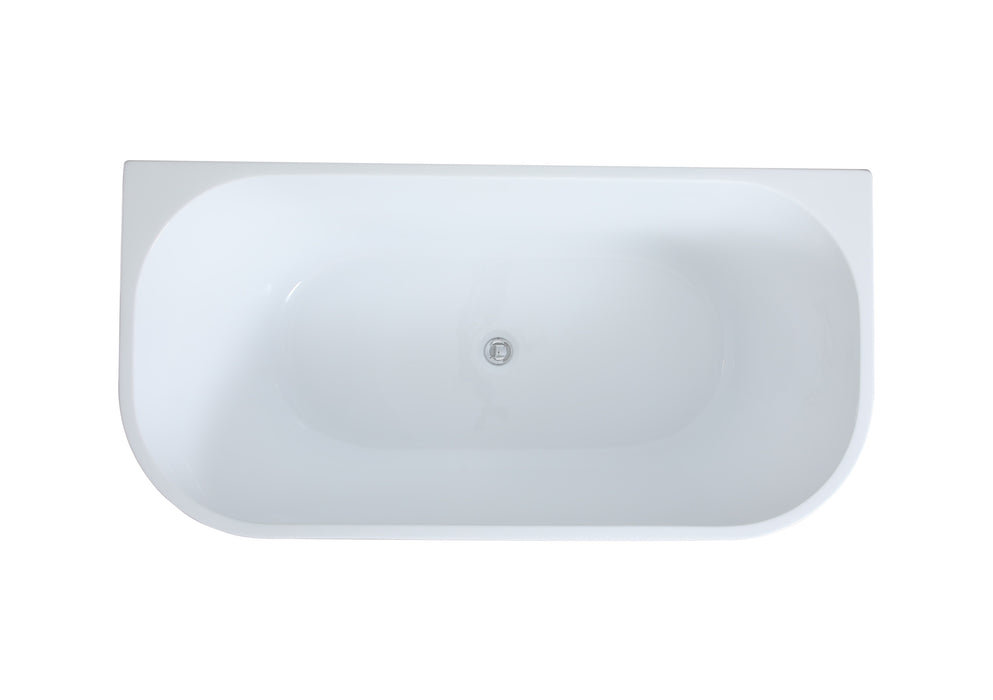 Elivia 1500 Matte Black & Matte White Back to Wall Bath