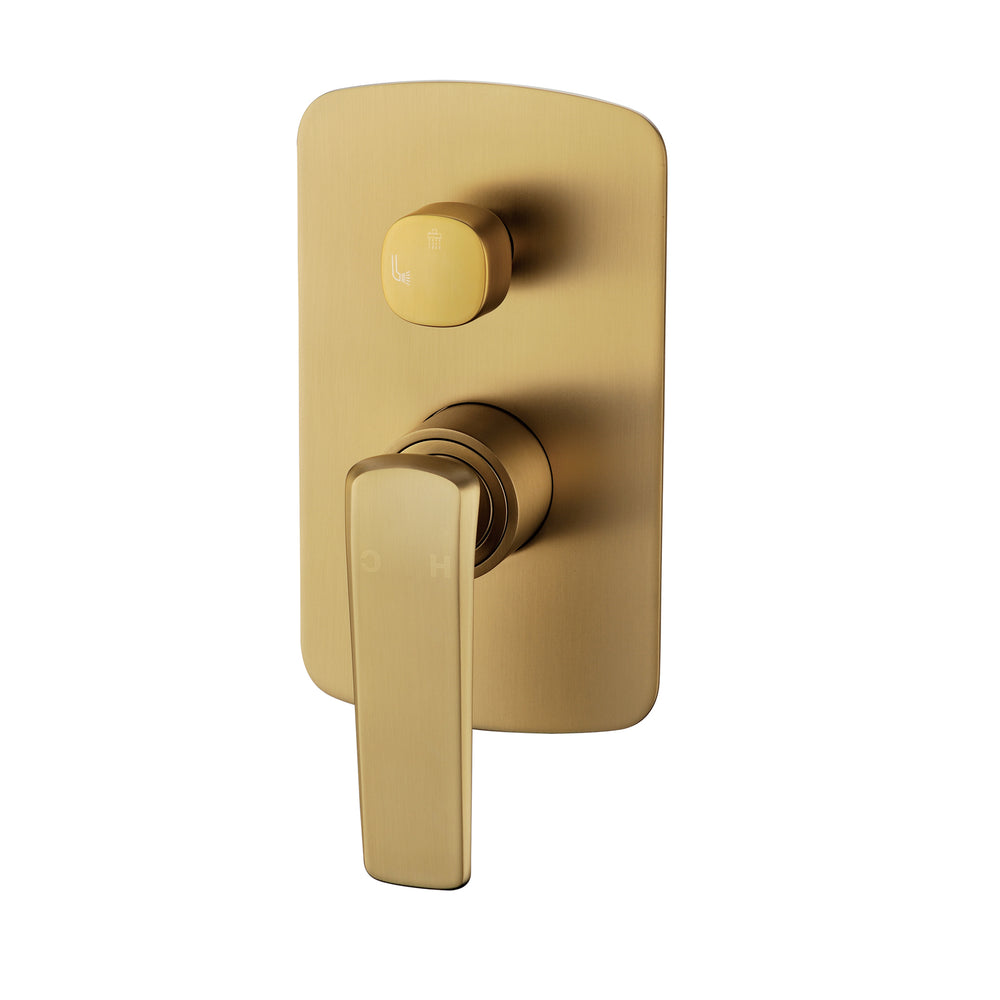 Esperia Brushed Yellow Gold Wall Mixer with Diverter