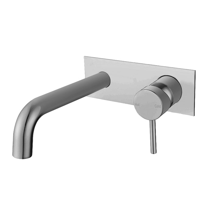 Pentro Brushed Nickel Wall Mixer With Round Spout